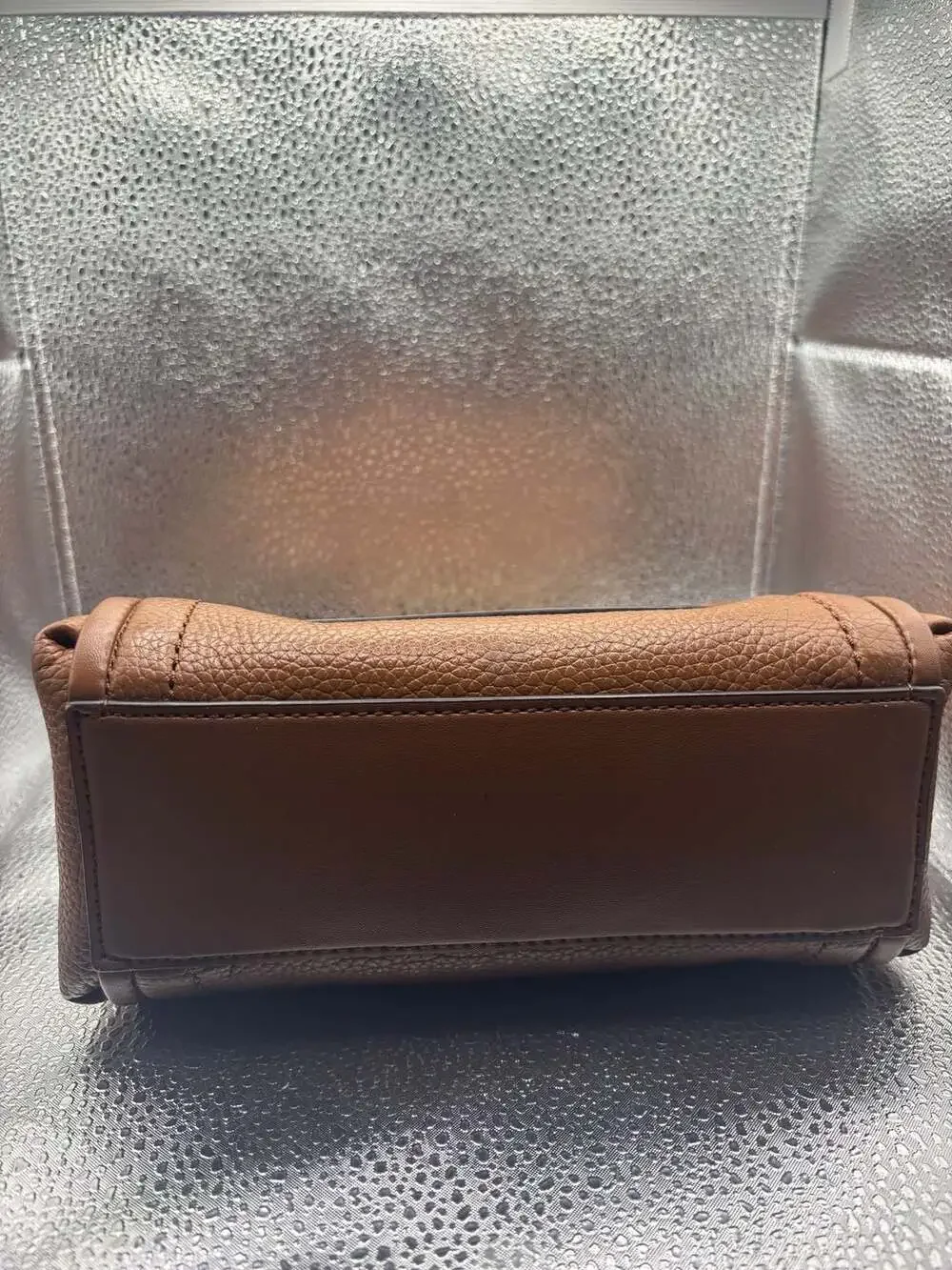 Michael Kors Carine Extra Small Pebbled Leather Satchel in Luggage